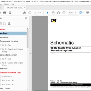 EN CAT Track Type Tractor 953K Track Type Tractor Power Train System Electrical System Schematic Manual - PDF DOWNLOAD