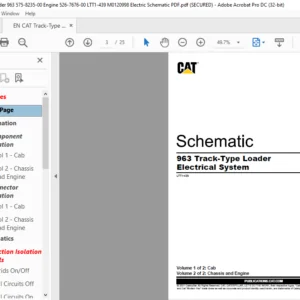 EN CAT Track-Type Tractor 963 Track-Type Tractor Electrical System Schematic Manual - PDF DOWNLOAD