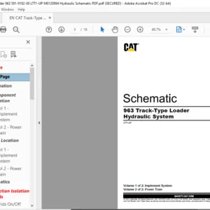 EN CAT Track-Type Tractor 963 Track-Type Tractor Hydraulic and Power Train System Schematic Manual