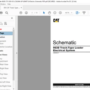 EN CAT Track Type Tractor 963D Track Type Tractor Electrical System Schematic Manual - PDF DOWNLOAD