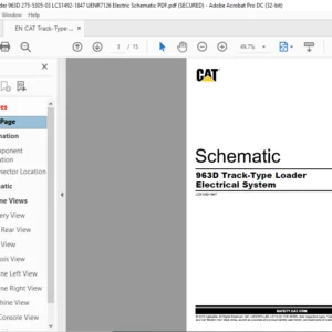EN CAT Track-Type Tractor 963D Track Type Tractor Electrical System Schematic Manual - PDF DOWNLOAD
