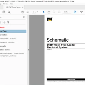 EN CAT Track Type Tractor 963D Track Type Tractor Power Train System Electrical System Schematic Manual - PDF DOWNLOAD