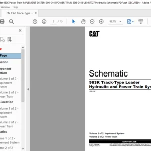 EN CAT Track-Type Tractor 963K Track-Type Tractor Hydraulic and Power Train System Schematic Manual - PDF DOWNLOAD
