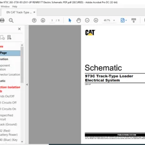 EN CAT Track-Type Tractor 973C Electrical System Schematic Manual - PDF DOWNLOAD
