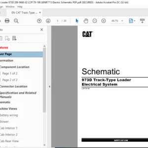 EN CAT Track Type 973D Track Type Tractor Power Train System Electrical System Schematic Manual - PDF DOWNLOAD