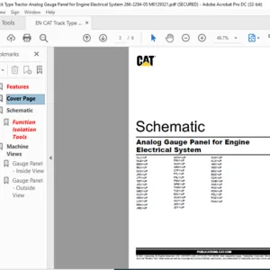 EN CAT Track Type Tractor Analog Gauge Panel for Engine Electrical System Schematic Manual - PDF DOWNLOAD