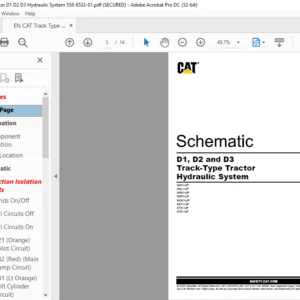 EN CAT Track-Type Tractor D1 D2 and D3 Track-Type Tractor Hydraulic System Schematic Manual - PDF DOWNLOAD
