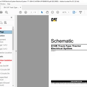 EN CAT Track-Type Tractor D10R Track-Type Tractor Electrical System  Schematic Manual - PDF DOWNLOAD