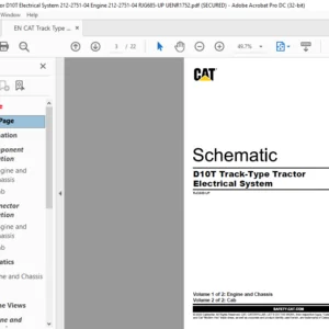 EN CAT Track-Type Tractor D10T Track-Type Tractor Electrical System Schematic Manual - PDF DOWNLOAD