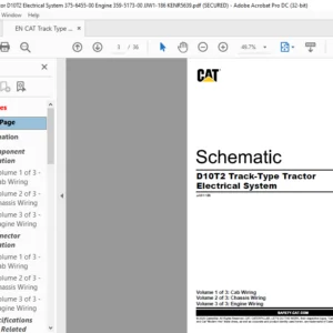 EN CAT Track-Type Tractor D10T2 Track-Type Tractor Electrical System Schematic Manual