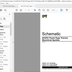 EN CAT Track-Type Tractor D10T2 Track-Type Tractor Electrical System Schematic Manual - PDF DOWNLOAD