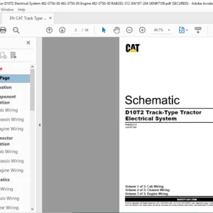 EN CAT Track-Type Tractor D10T2 Track-Type Tractor Electrical System Schematic Manual - PDF DOWNLOAD