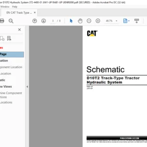 EN CAT Track-Type Tractor D10T2 Track-Type Tractor Hydraulic and Power Train System Schematic Manual