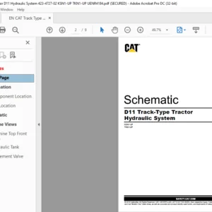 EN CAT Track-Type Tractor D11 Track-Type Tractor Hydraulic System Schematic Manual - PDF DOWNLOAD