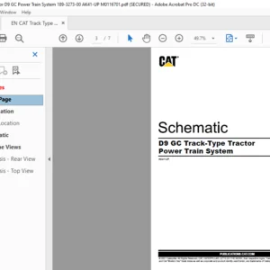 EN CAT Track-Type Tractor D11R Track-Type Tractor D9 GC Track-Type Tractor Power Train System Electrical System Schematic Manual - PDF DOWNLOAD