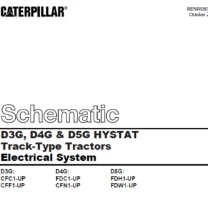 EN CAT Track Type Tractor D3G D4G & D5G HYSTAT Track-Type Tractor Electrical System Schematic Manual
