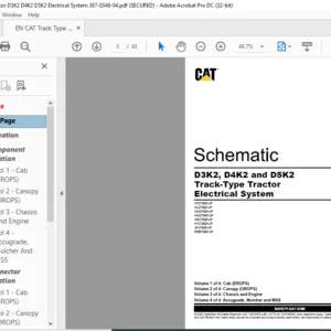EN CAT Track-Type Tractor D3K2 D4K2 & D5K2 Track-Type Tractor Electrical System Schematic Manual - PDF DOWNLOAD