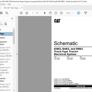 EN CAT Track-Type Tractor D4 and D6K2 Track-Type Tractor Cooling System Electrical System Schematic Manual - PDF DOWNLOAD