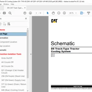 EN CAT Track-Type Tractor D5 Track-Type Tractor Cooling System Electrical System Schematic Manual - PDF DOWNLOAD