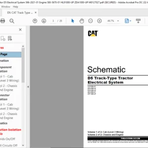 EN CAT Track Type Tractor D5 Track-Type Tractor Electrical System Schematic Manual - PDF DOWNLOAD