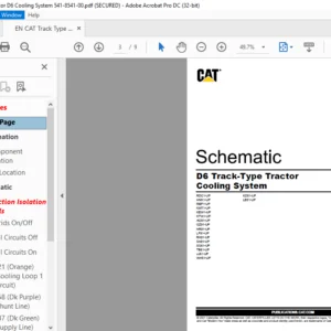EN CAT Track-Type Tractor D6 Track-Type Tractor Cooling System Electrical System Schematic Manual - PDF DOWNLOAD