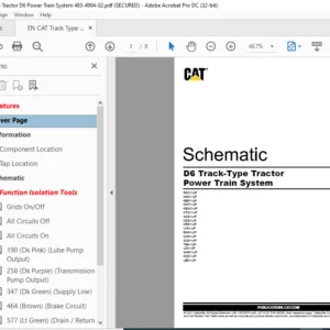 EN CAT Track-Type Tractor D6 Track-Type Tractor Power Train System Electrical System Schematic Manual - PDF DOWNLOAD