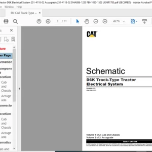 EN CAT Track Type Tractor D6K Track-Type Tractor Electrical Schematic Manual - PDF DOWNLOAD