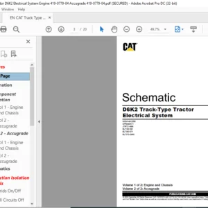 EN CAT Track-Type Tractor D6K2 Track-Type Tractor Electrical System Schematic Manual