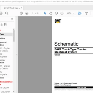 EN CAT Track Type Tractor D6K2 Track-Type Tractor Electrical System Schematic Manual - PDF DOWNLOAD