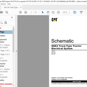 EN CAT Track Type Tractor D6K2 Track-Type Tractor Electrical System Schematic Manual