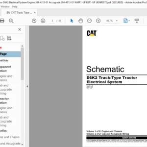 EN CAT Track Type Tractor D6K2 Track-Type Tractor Electrical System Schematic Manual - PDF DOWNLOAD