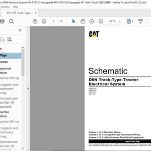 EN CAT D6N Track-Type Tractor Electrical System Schematic Manual - PDF DOWNLOAD