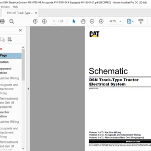 EN CAT Track Type Tractor D6N Track-Type Tractor Electrical System Schematic Manual