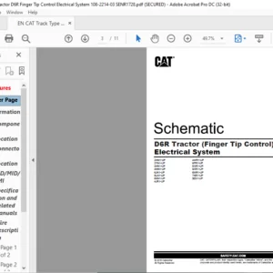 EN CAT Track Type Tractor D6R Tractor (Finger Tip Control) Electrical System Schematic Manual - PDF DOWNLOAD