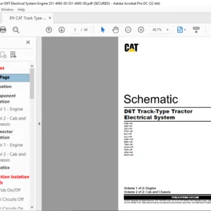 EN CAT Track-Type Tractor D6T Track-Type Tractor Electrical System Schematic Manual - PDF DOWNLOAD