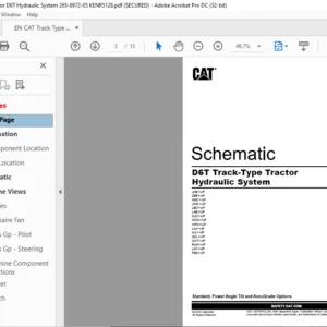 EN CAT Track-Type Tractor D6T Track-Type Tractor Hydraulic System Schematic Manual - PDF DOWNLOAD