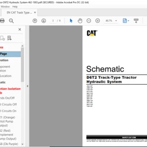 EN CAT Track-Type Tractor D6T2 Track-Type Tractor Hydraulic System Schematic Manual - PDF DOWNLOAD