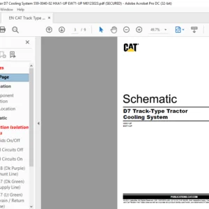 EN CAT Track-Type Tractor D7 Track-Type Tractor Cooling System Electrical System  Schematic Manual - PDF DOWNLOAD