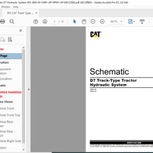EN CAT Track-Type Tractor D7 Track-Type Tractor Hydraulic System Schematic Manual - PDF DOWNLOAD