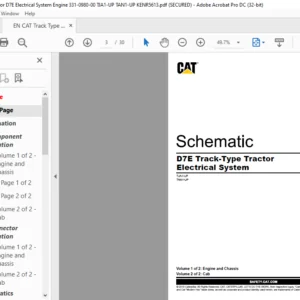 EN CAT Track-Type Tractor D7E Track-Type Tractor Electrical System Schematic Manual - PDF DOWNLOAD