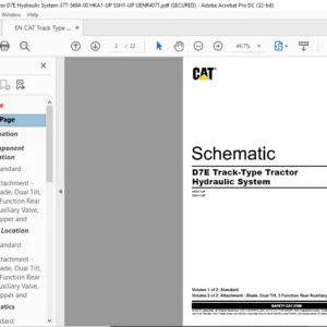 EN CAT Track-Type Tractor D7E Track-Type Tractor Hydraulic and Power Train System Schematic Manual