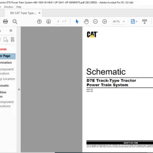 EN CAT Track Type Tractor D7E Tractor Power Train System Electrical System Schematic Manual - PDF DOWNLOAD