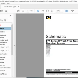 EN CAT Track-Type Tractor D7R Series II Track-Type Tractor D9 GC Track-Type Tractor Power Train System Electrical System Schematic Manual - PDF DOWNLOAD