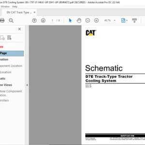 EN CAT Track-Type Tractor D7E Track-Type Tractor Cooling System Electrical System Schematic Manual - PDF DOWNLOAD