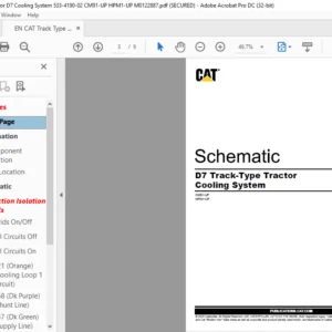 EN CAT Track-Type Tractor D7 Track-Type Tractor Cooling System Electrical System Schematic Manual - PDF DOWNLOAD