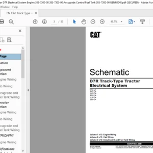 EN CAT Track-Type Tractor D7R Track-Type Tractor Electrical System Schematic Manual
