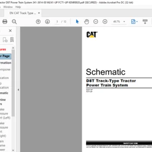 EN CAT Track Type Tractor D8T Track-Type Tractor Power Train System Electrical Schematic Manual – PDF DOWNLOAD