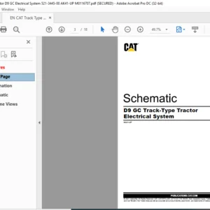 EN CAT Track-Type Tractor D9 GC Track-Type Tractor Electrical System Schematic Manual - PDF DOWNLOAD