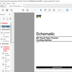 EN CAT Track Type Tractor D9 Track-Type Tractor Cooling System Electrical System Schematic Manual - PDF DOWNLOAD