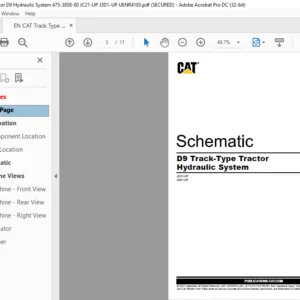 EN CAT Track-Type Tractor D9 Track-Type Tractor Hydraulic System Schematic Manual - PDF DOWNLOAD